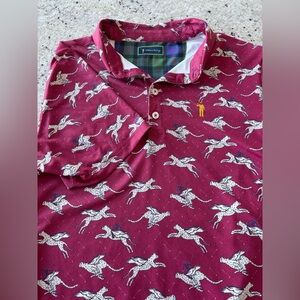 William Murray Golf Maroon Flying Cheetah Polo. Size M